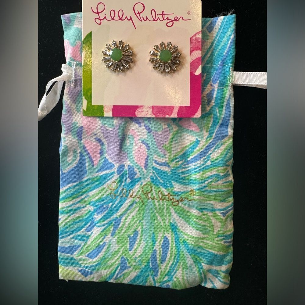 NWT‎ Lilly Pulitzer Fizz Earrings Juniper Green